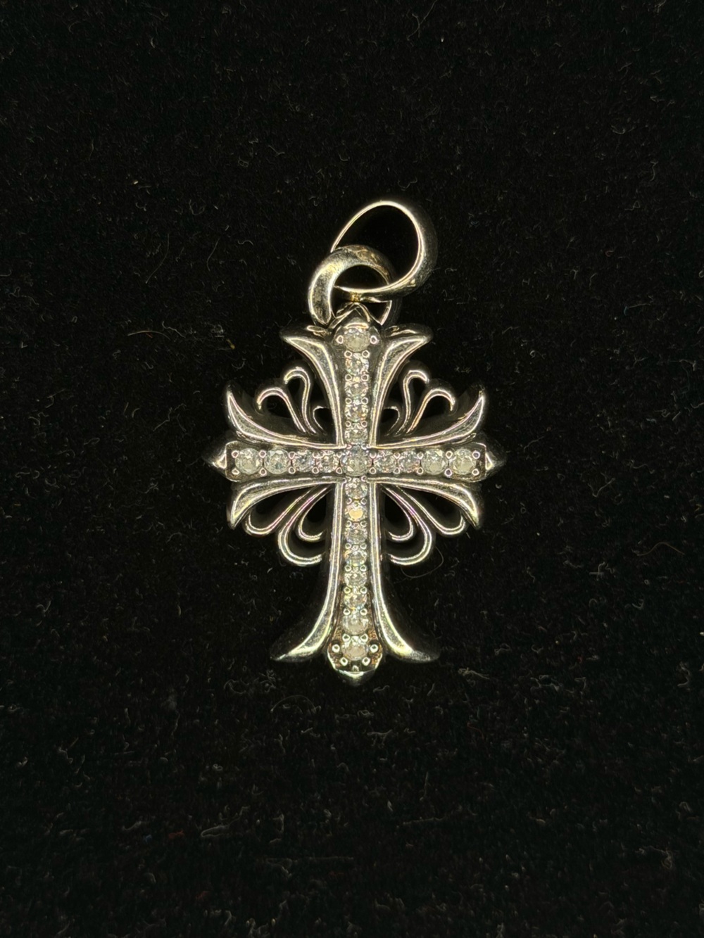 Chrome Hearts Double Floral Diamond Studded Unisex Pendant